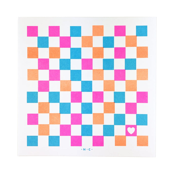 Summer Checkers - Art Risograph Print - Next Chapter Studio