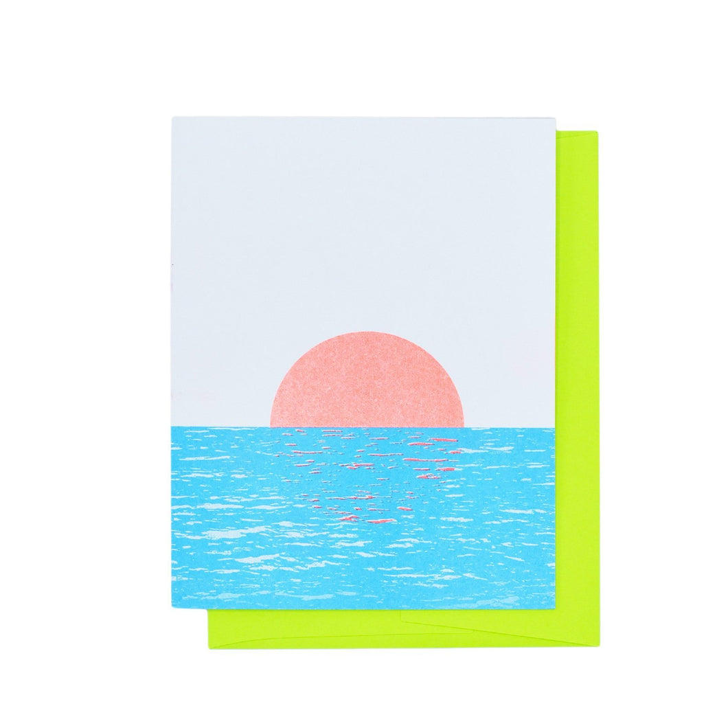 Sunset on the River - Risograph Greeting Card - Next Chapter Studio