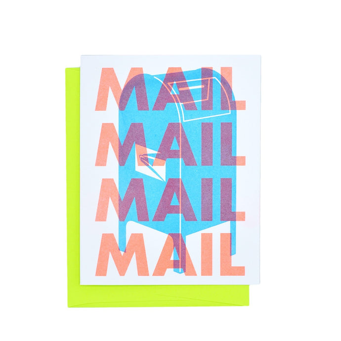 Support the USPS, MAIL MAIL MAIL - Risograph Greeting Card - Next Chapter Studio
