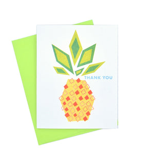 "Thank You" Pineapple - Risograph Greeting Card by Kapo Ng - Next Chapter Studio