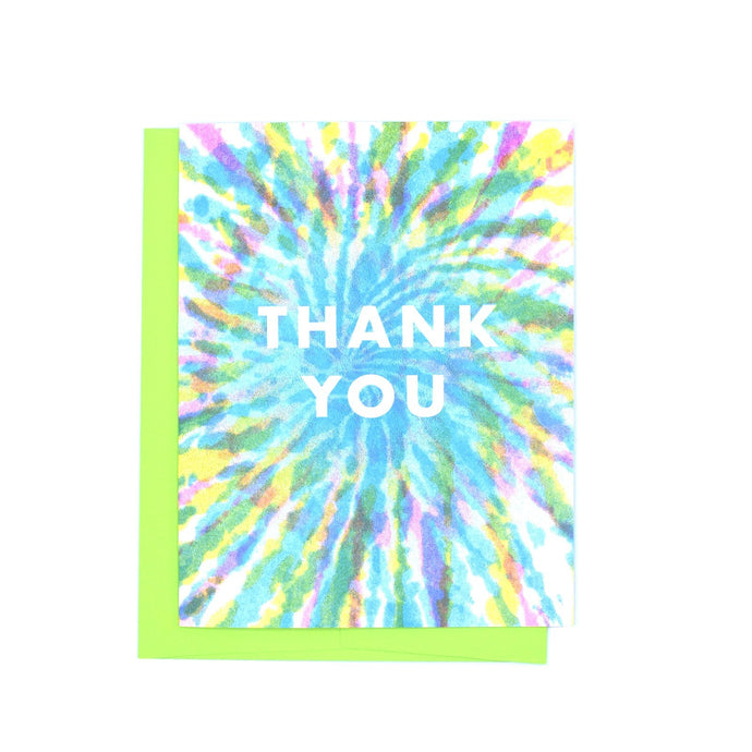 Thank You - Tie Dye Risograph Greeting Card - Next Chapter Studio