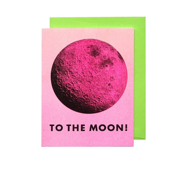 To the Moon! - Risograph Greeting Card - Next Chapter Studio