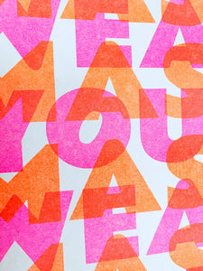 "Wear Your Mask" - Store Sign Risograph Print - Next Chapter Studio