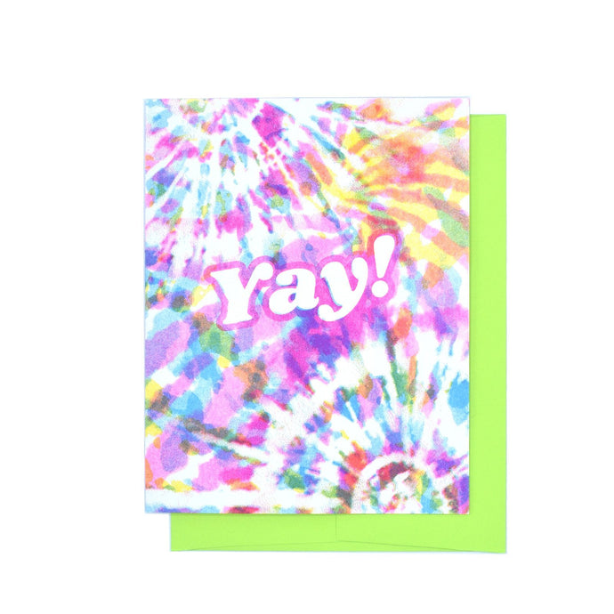 Yay - Tie Dye Risograph Greeting Card - Next Chapter Studio