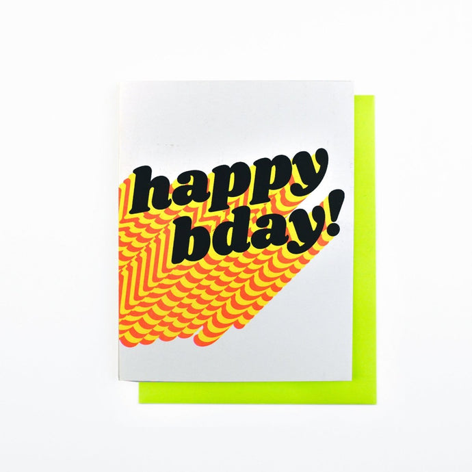 Zig Zag Happy Birthday - Risograph Greeting Card - Next Chapter Studio